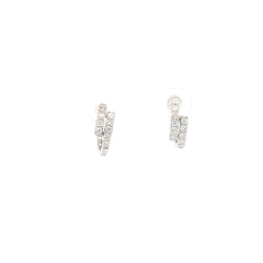 14k White Gold .36ct G SI1 Round Diamond Small Hoop Earrings