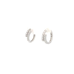 14k White Gold .36ct G SI1 Round Diamond Small Hoop Earrings