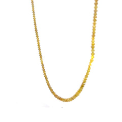 14k Yellow Gold 20.15ct Dark Canary Diamond Beads Necklace 16" inch