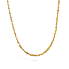 14k Yellow Gold 20.15ct Dark Canary Diamond Beads Necklace 16" inch