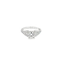 14k White Gold 1.01ct D SI1 Round Center Diamond / 1.32ct F VS2 Round Pave Diamond Ring Certified By GIA #1146572746