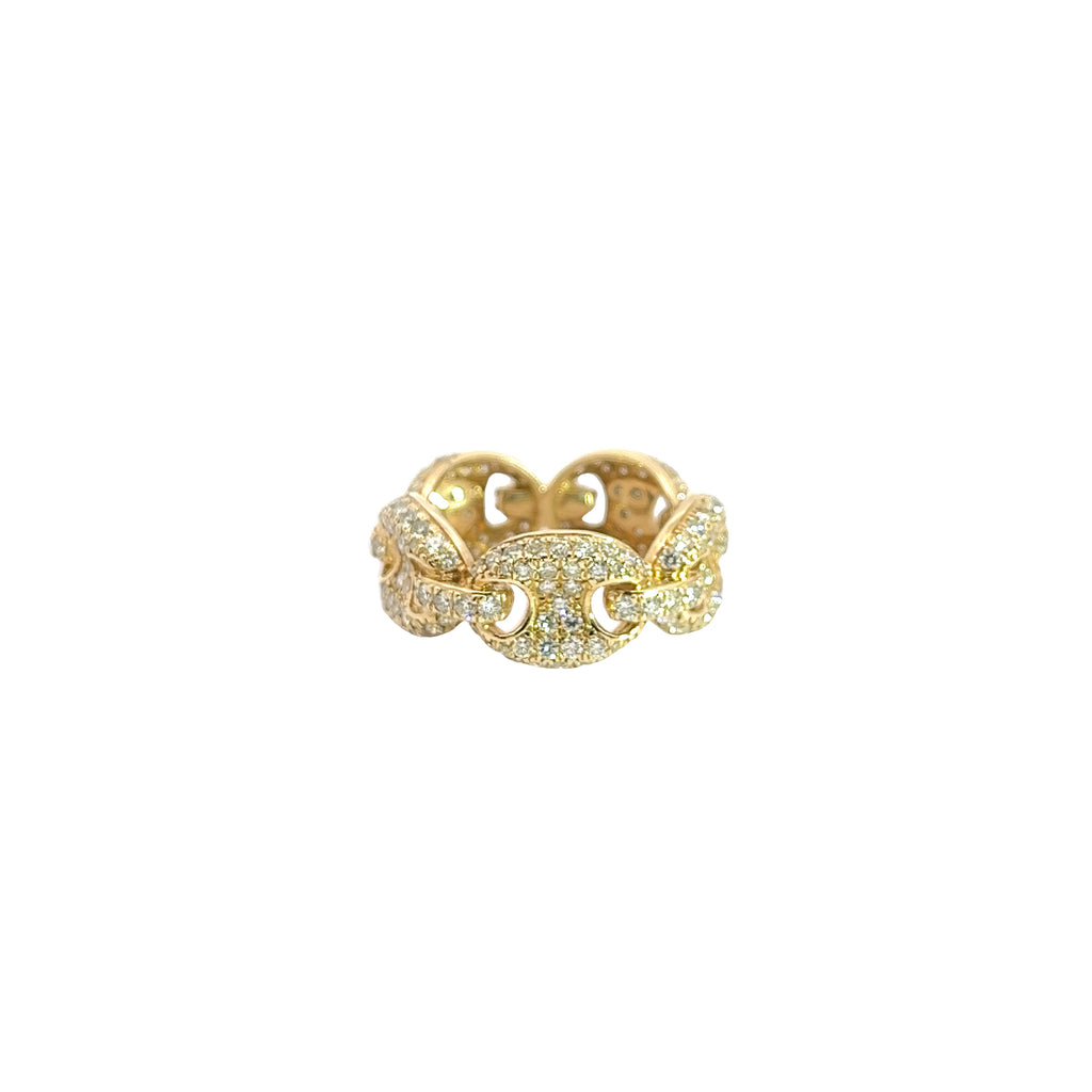 14k Yellow Gold 2.00ct G VS2 Round Diamond Gucci Link Ring