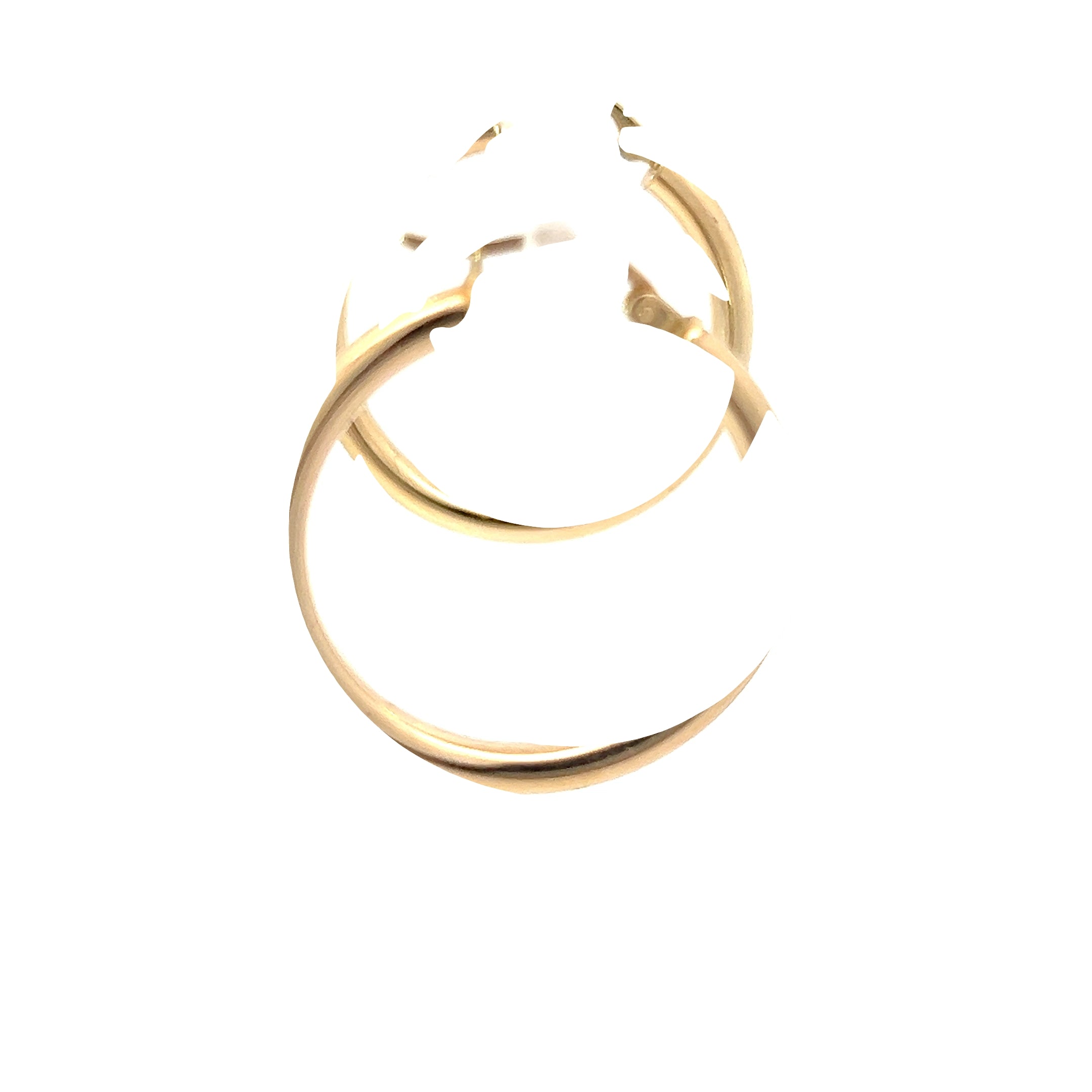 14k Yellow Gold Round Hoop Earring 3.5mm 1 1/4" 1.70 gram
