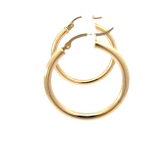 14k Yellow Gold Round Hoop Earring 3.5mm 1 1/4" 1.90 gram