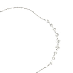 18k White Gold 2.50ct F VS2 Round and Baguette Diamond Graduated Necklace