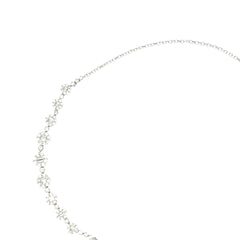 18k White Gold 2.50ct F VS2 Round and Baguette Diamond Graduated Necklace