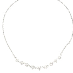 18k White Gold 2.50ct F VS2 Round and Baguette Diamond Graduated Necklace