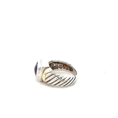 Pre-Loved David Yurman 14k Yellow Gold / 925 Silver Amethyst Ring Size 6.5