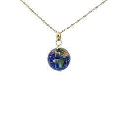 18k Yellow Gold Vintage Globe Necklace