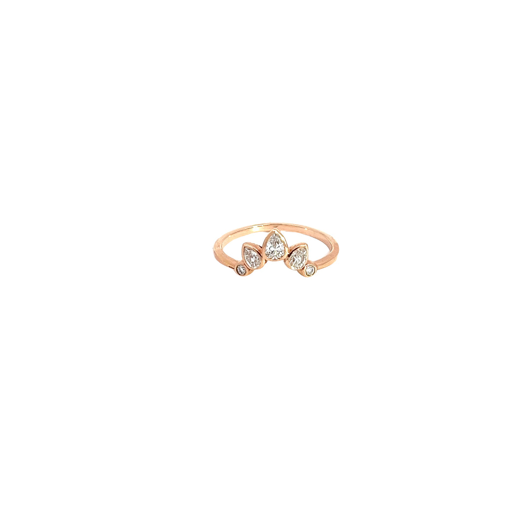 14k Rose Gold .40ct G VS2 Round  Diamond Accent Ring Size 7