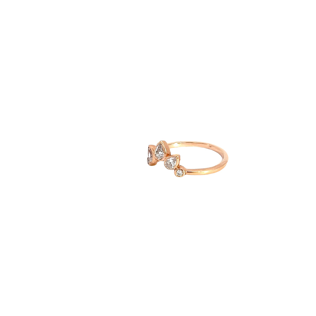 14k Rose Gold .40ct G VS2 Round  Diamond Accent Ring Size 7