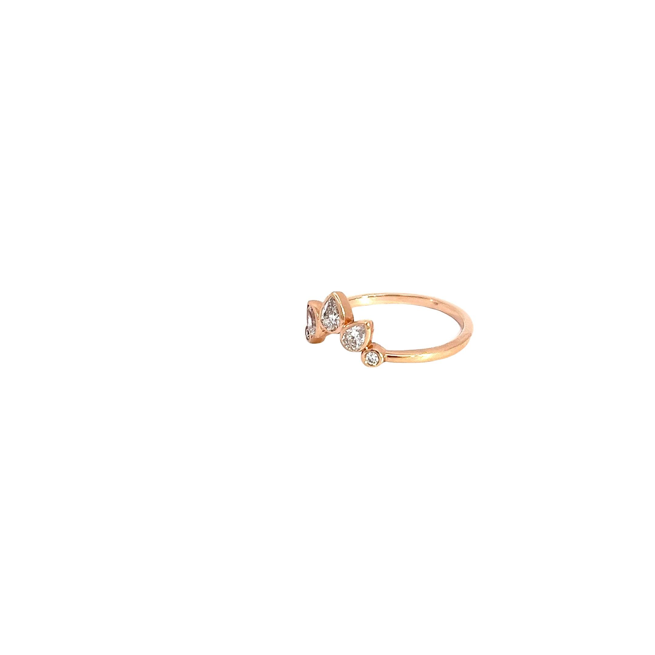 14k Rose Gold .40ct G VS2 Round  Diamond Accent Ring Size 7