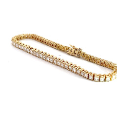 18k Yellow Gold 7.18ct E VS2 63 Asscher Cut Diamond Tennis Bracelet