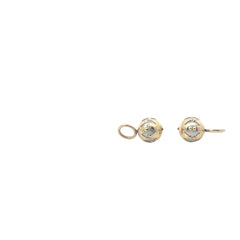 14k Yellow Gold 10mm Pearl and Gold Hoop Drops