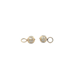 14k Yellow Gold 10mm Pearl and Gold Hoop Drops