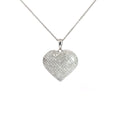 18k White Gold 4.00ct F VS2 Domed Princess Cut Invisible Set 1" Heart Pendant