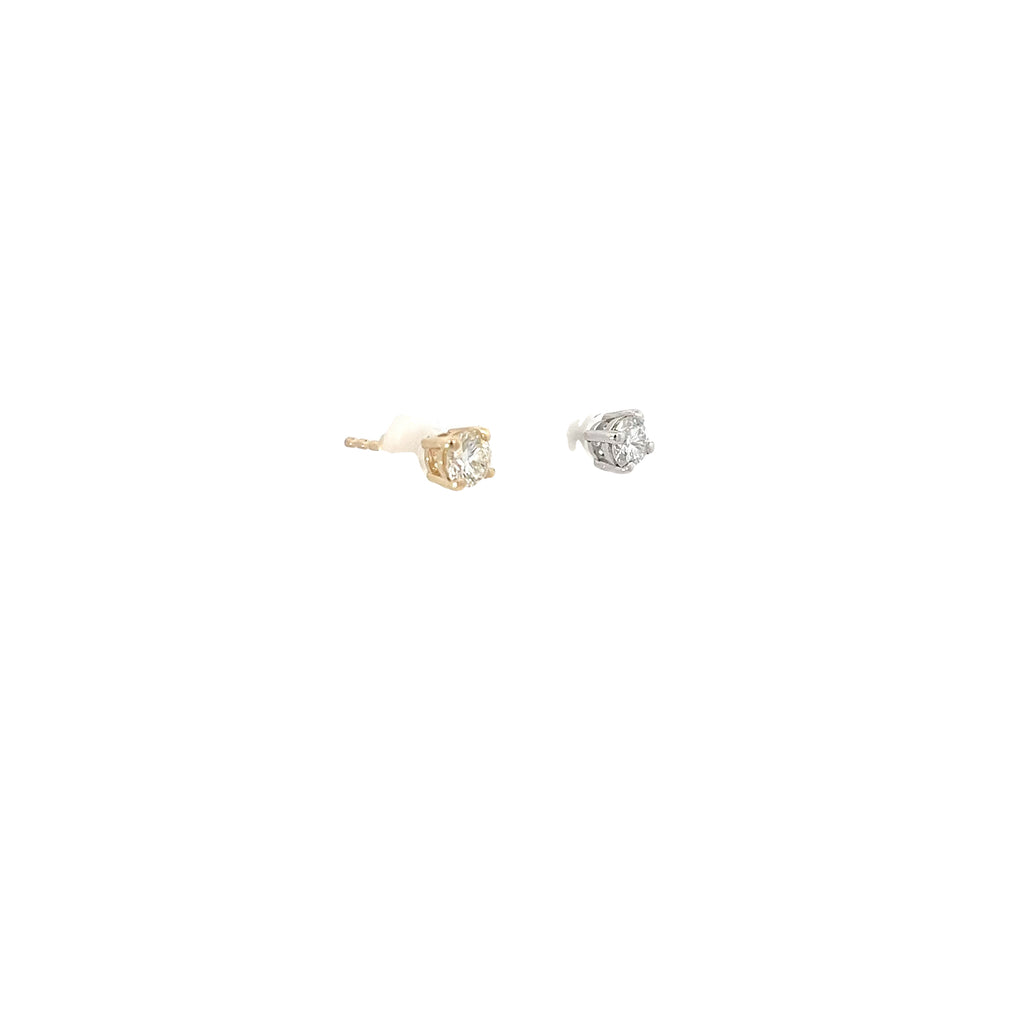 14K WHITE GOLD .60CT F VS2 ROUND DIAMOND STUD EARRINGS