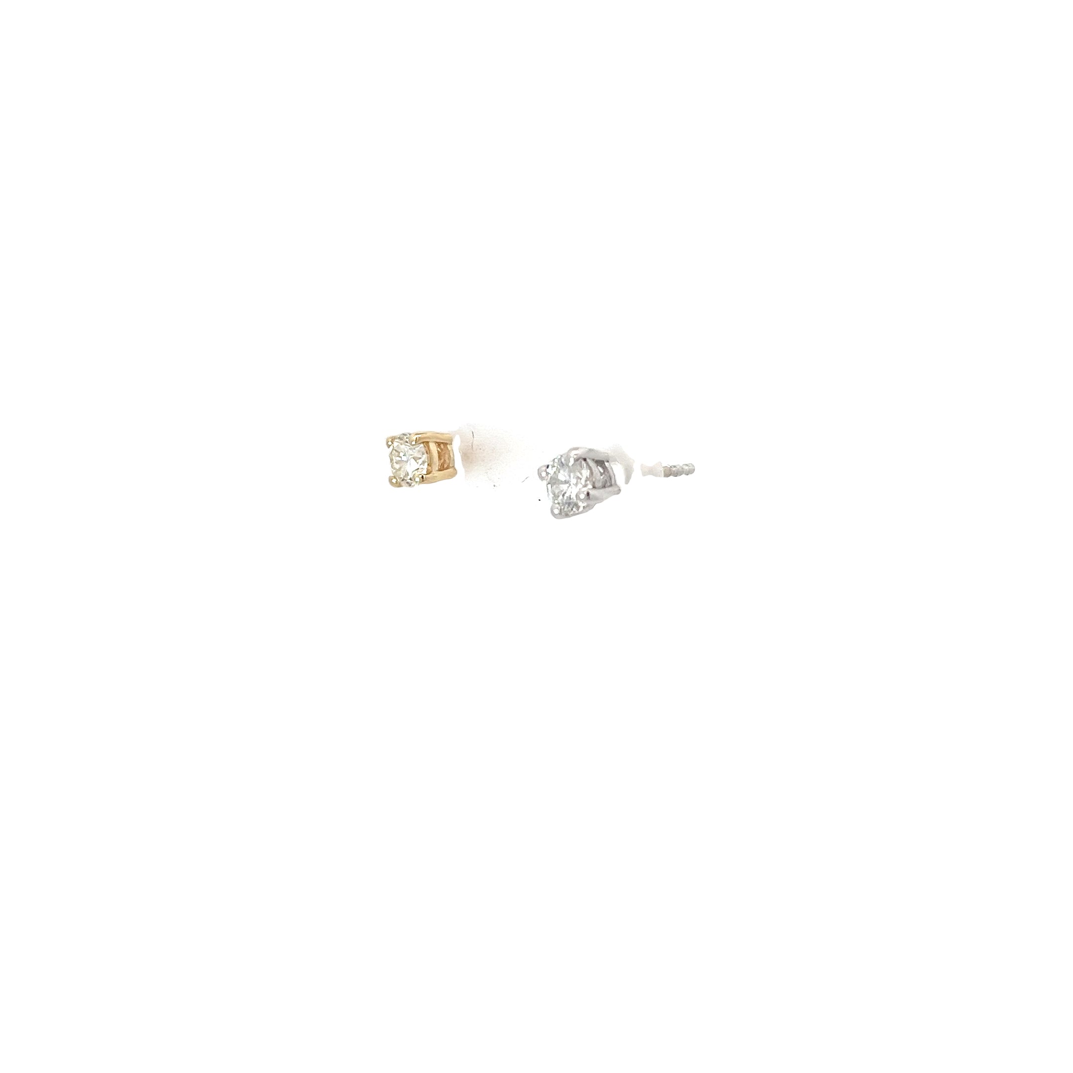 14K WHITE GOLD .60CT F VS2 ROUND DIAMOND STUD EARRINGS