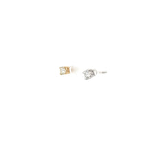 14K YELLOW AND WHITE GOLD .60CT F VS2 ROUND DIAMOND STUD EARRINGS