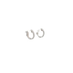 14K WHITE GOLD .25CT GSI1 DIAMOND  HOOP/HUGGIES 1/2 INCH