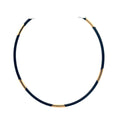 18K YELLOW GOLD BLACK RUBBER NECKLACE