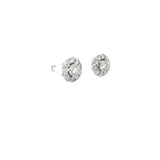 14k white gold center round with 10 diamond halo each totally .55ct all gsi1 studs