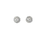 14k white gold center round with 10 diamond halo each totally .55ct all gsi1 studs