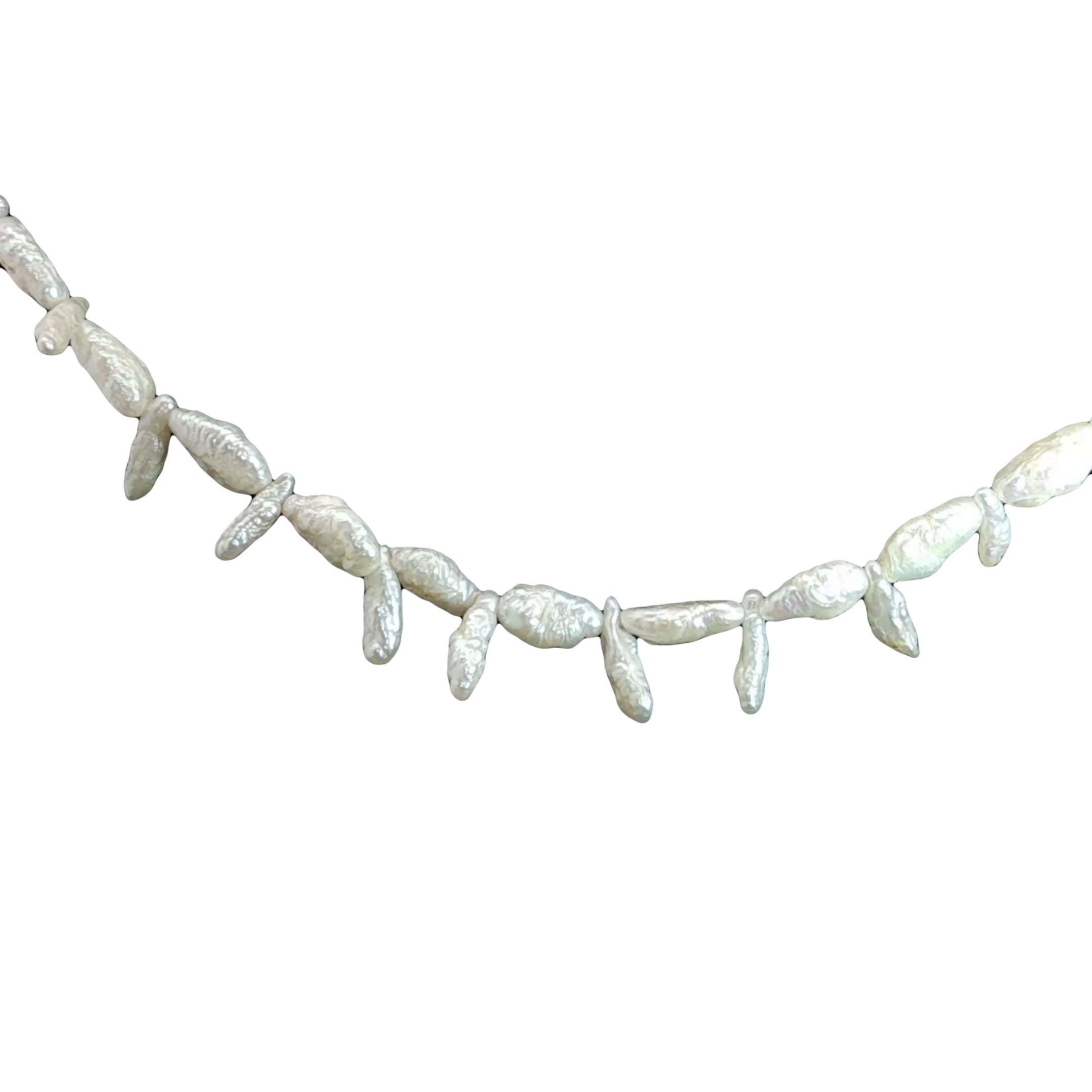 14k Yellow Gold Vintage Beaded Faux Pearl Bead Necklace 18"inch