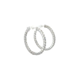 14KW 3.60CT FVS2 1/2 INCH IN/OUT DIAMOND HOOPS