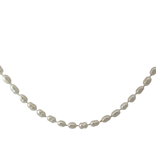 14k Yellow Gold Fresh Water Pearl Necklace 20"