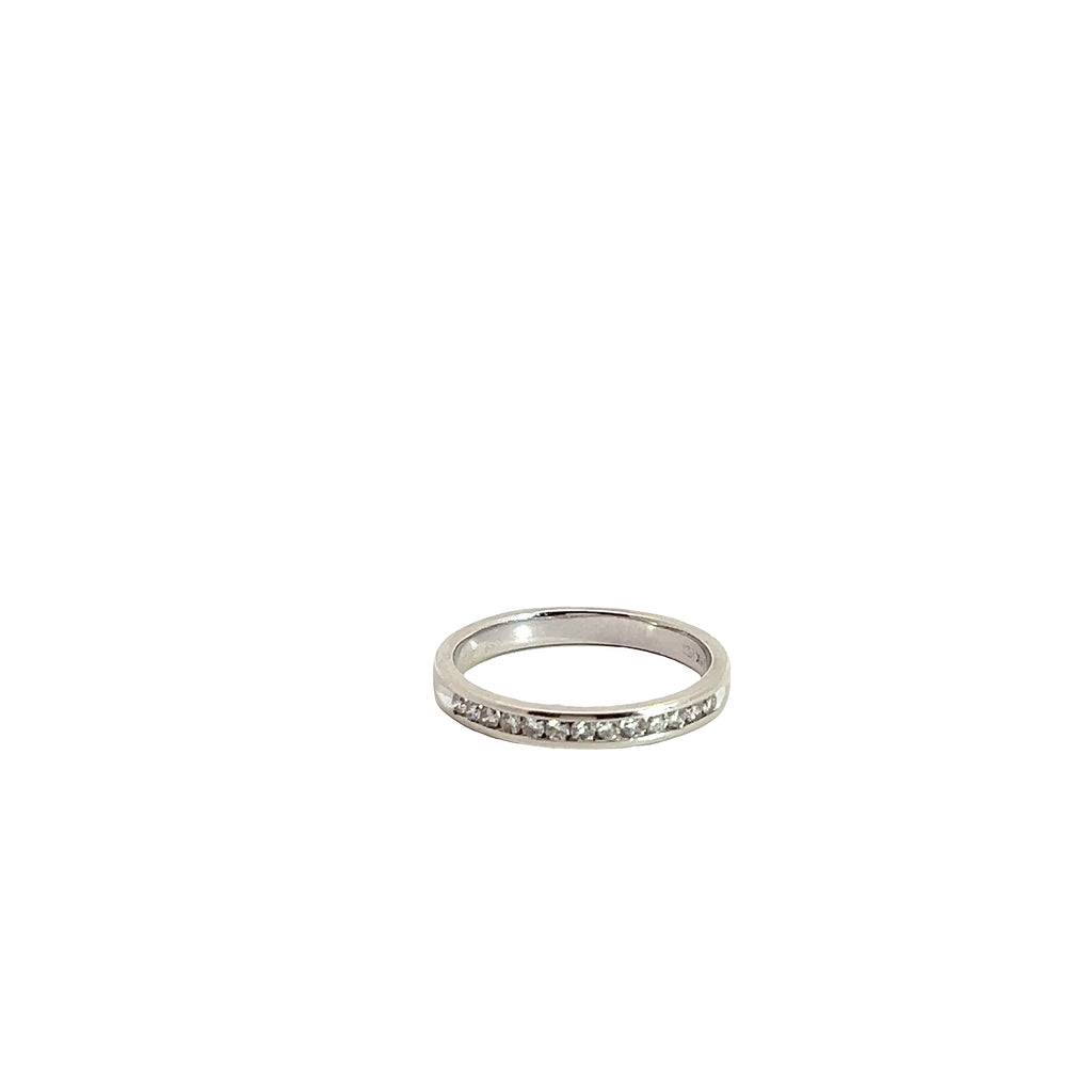 14k White Gold .25ct G SI1 Round Diamond Wedding Band
