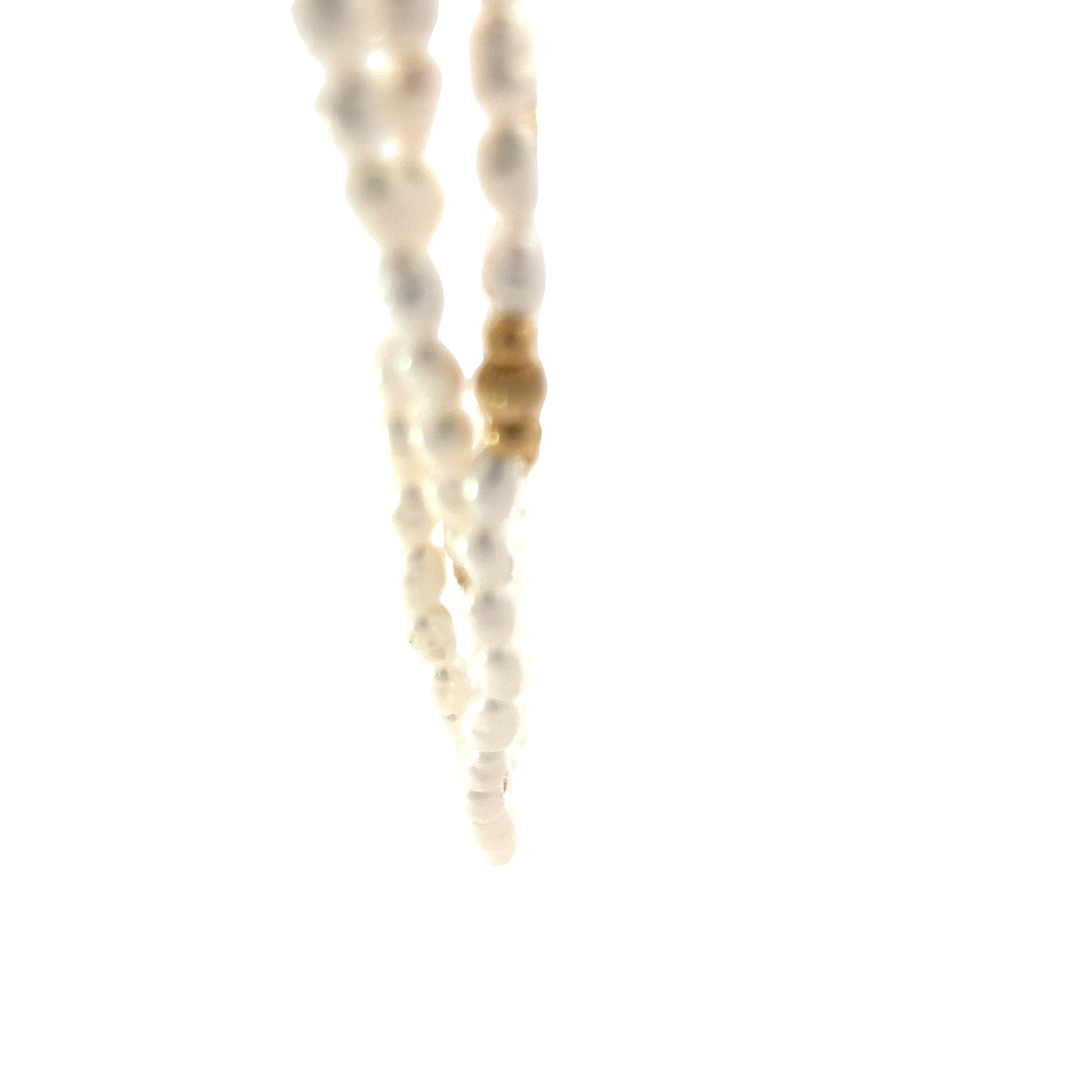 14k Yellow Gold (3) Strand Fresh Water Baroque Pearl Beaded Necklace and Bracelet Set