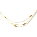 14k Yellow Gold (3) Strand Fresh Water Baroque Pearl Beaded Necklace and Bracelet Set