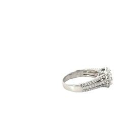 18k White Gold 1.01ct E SI1 Cushion Diamond/ .67ct I VS2 Round Diamond Engagement Ring Certified By GIA # 5192460604