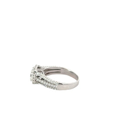 18k White Gold 1.01ct E SI1 Cushion Diamond/ .67ct I VS2 Round Diamond Engagement Ring Certified By GIA # 5192460604