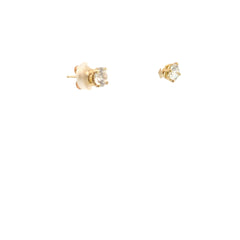 14k Yellow Gold 1.18ct G SI1 Round Diamond 4 Prong Stud Earrings
