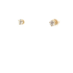 14k Yellow Gold 1.18ct G SI1 Round Diamond 4 Prong Stud Earrings