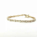 14k Yellow Gold 2.00ct G VS2 Bezel Set Diamond Tennis Bracelet