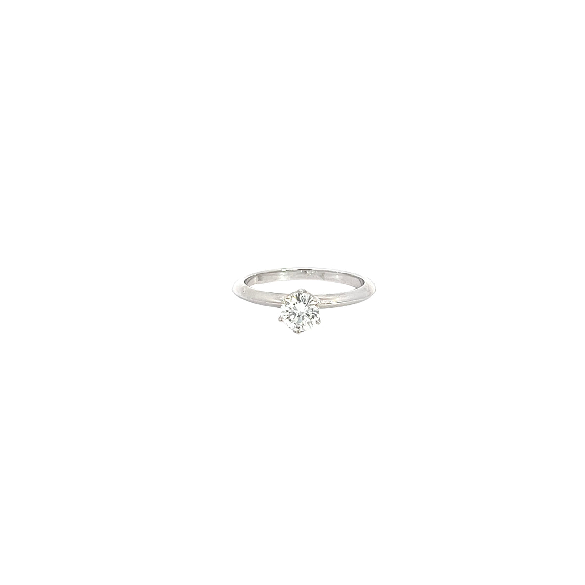 18k white gold .46ct H SI1 Round Diamond Solitaire engagement ring Certified By Rodrigo Giraldo Gemologo #D010172