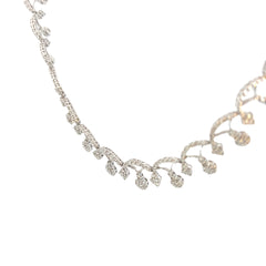 18k White Gold 5.20ct H VS2 Round Diamond Crown /Tiara Necklace 36.5 gram