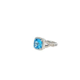 14KW 3CT BLUE TOPAZ /.35CT GSI1 DIAMOND RING