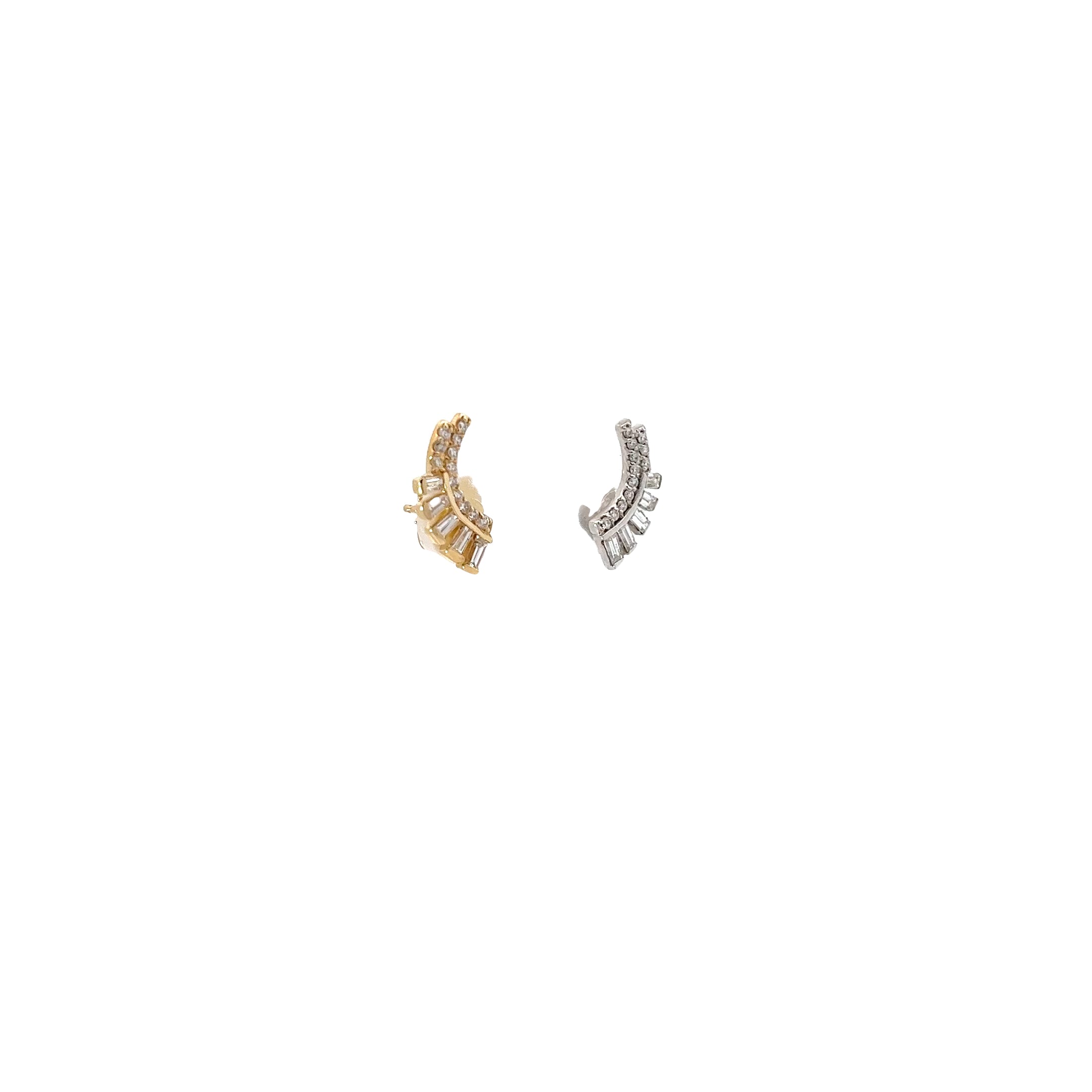 14K .50CT GVS2  BAGUETTE AND ROUND DIAMOND CLIMBERS