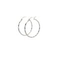 14K WHITE GOLD TWIST POLISHED HOOPS EARRING 1.80 gram