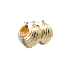 14K YELLOW GOLD 16.2 GRAM PUFFED EARRING