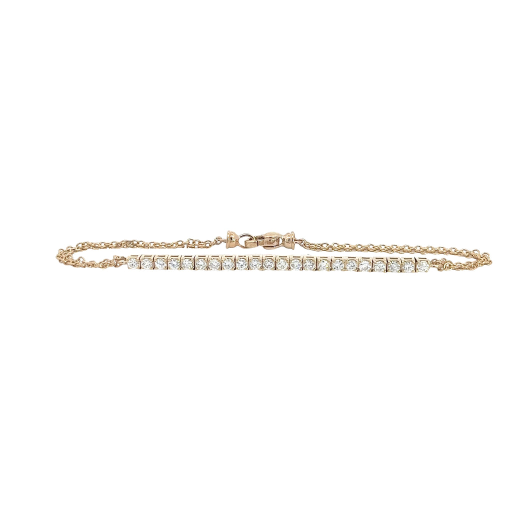 14k Yellow Gold 1.25ct G VS2 Round Diamond 1/2 Round Bracelet