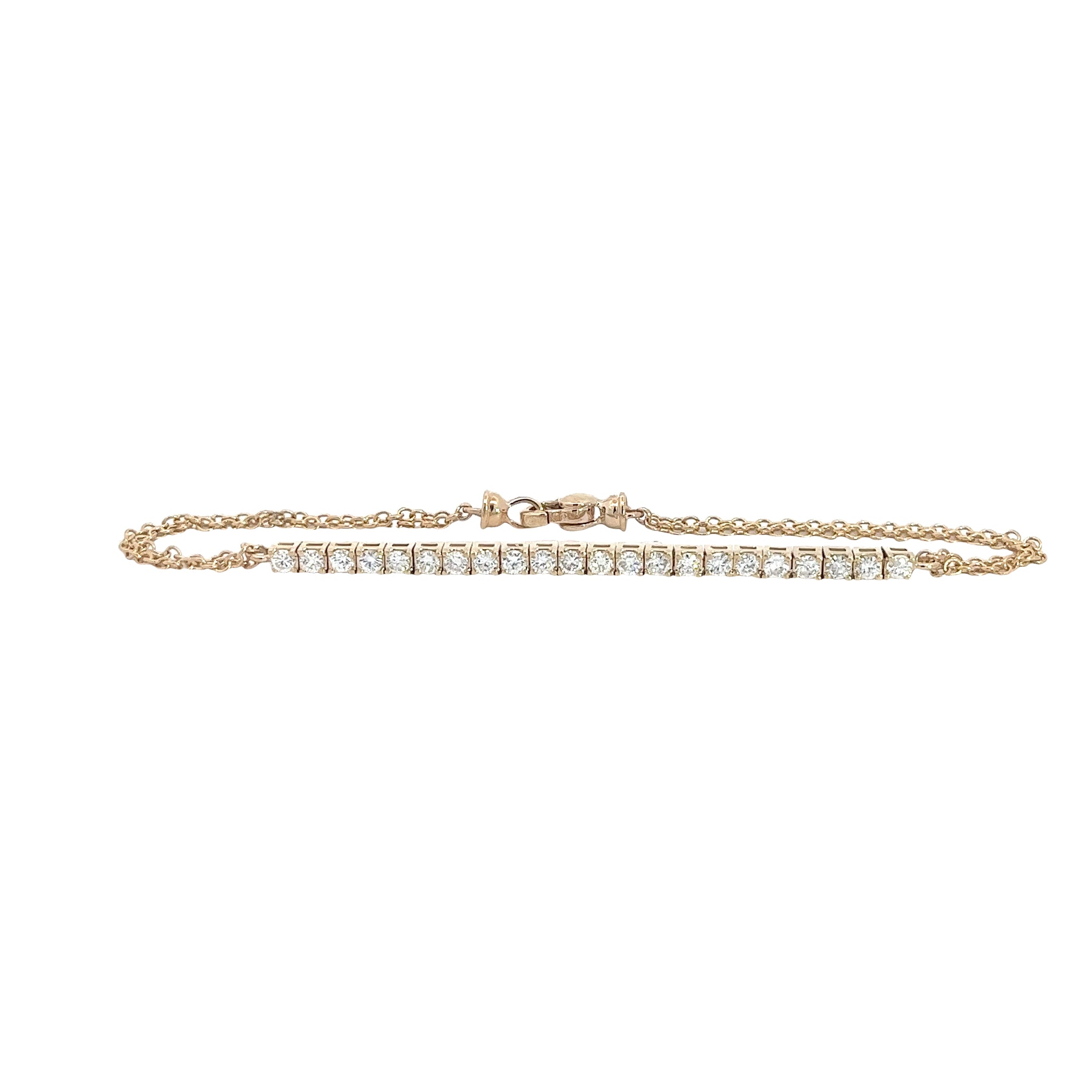 14k Yellow Gold 1.25ct G VS2 Round Diamond 1/2 Round Bracelet