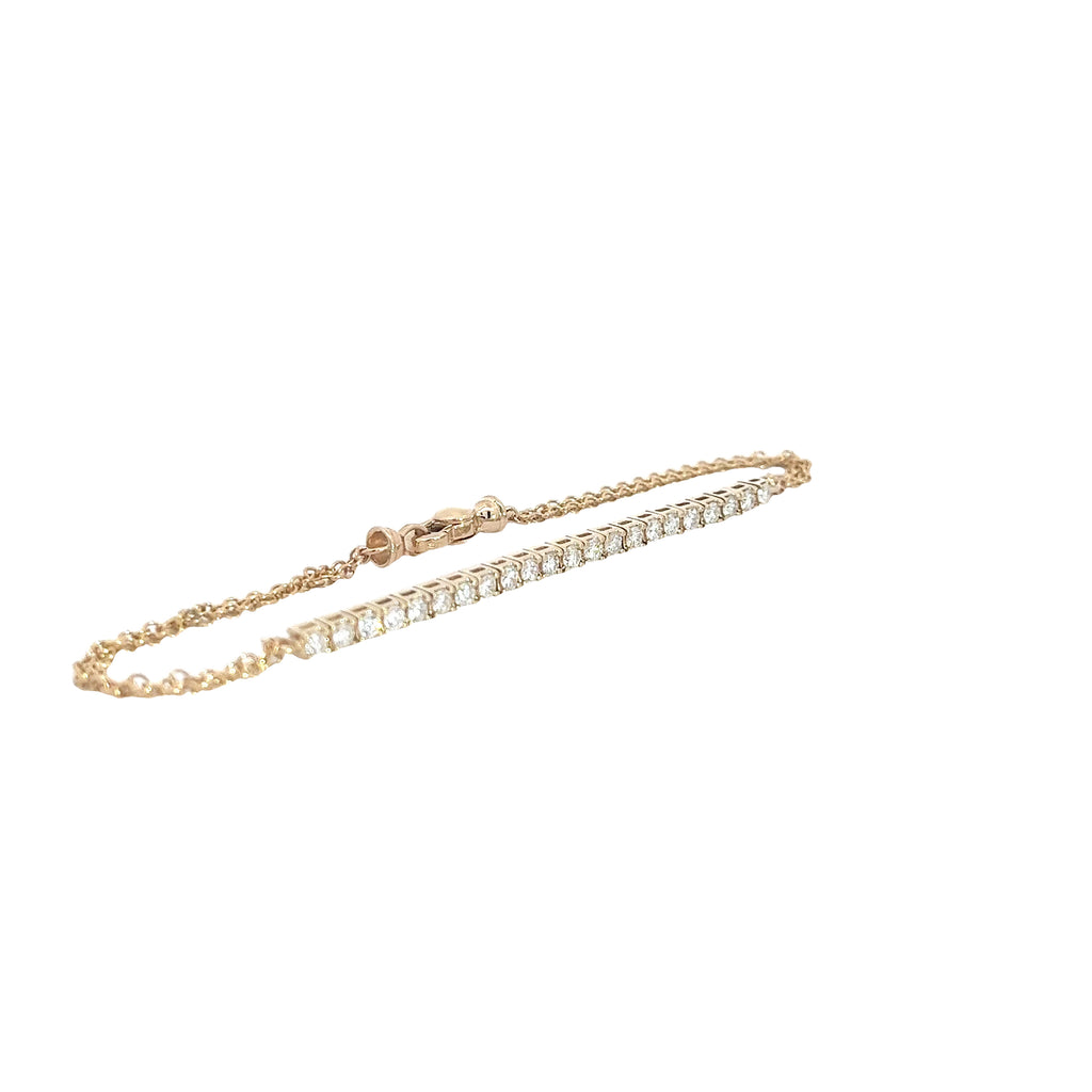 14k Yellow Gold 1.25ct G VS2 Round Diamond 1/2 Round Bracelet