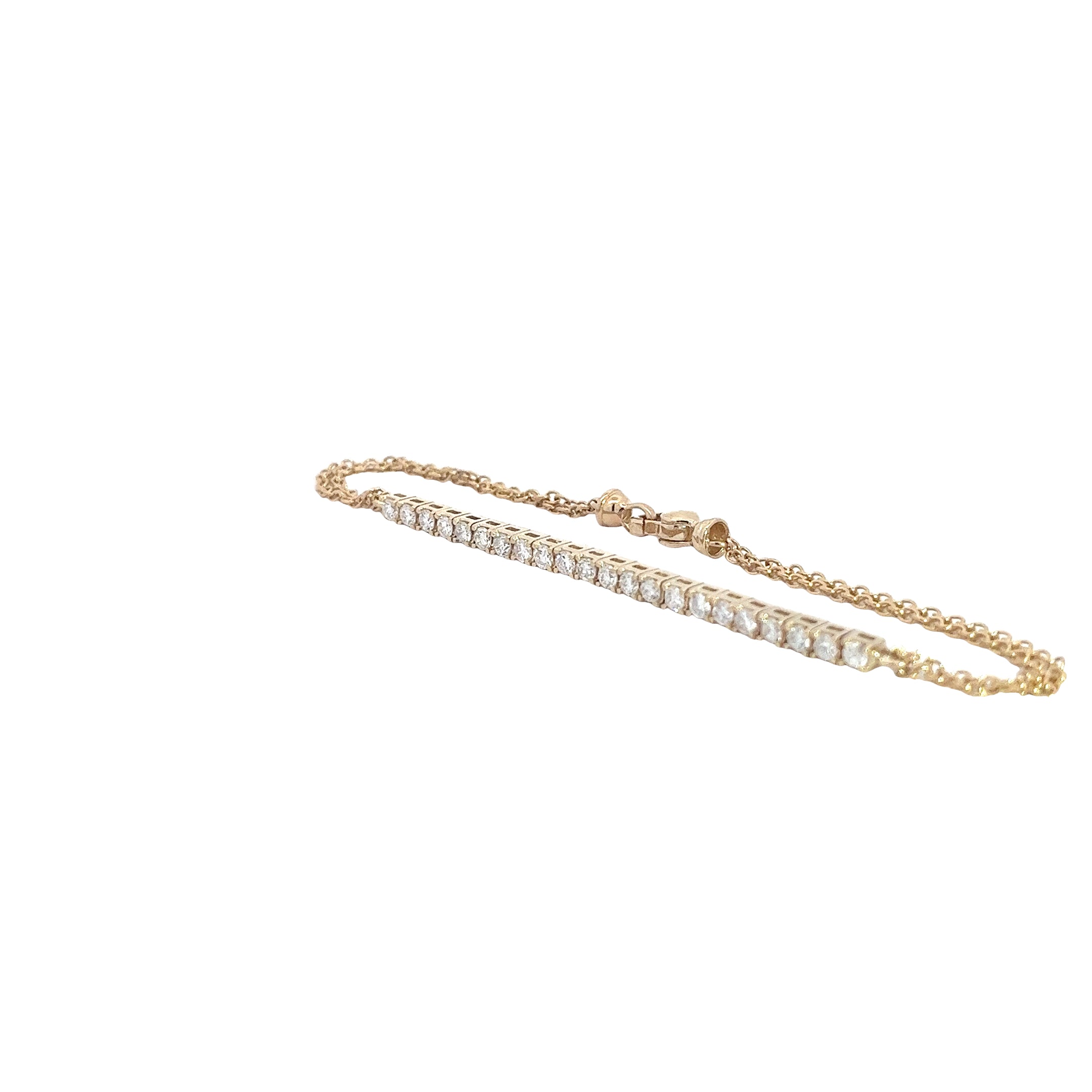 14k Yellow Gold 1.25ct G VS2 Round Diamond 1/2 Round Bracelet