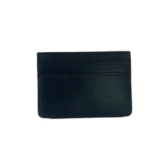 Kruk Nero Nappa Leather Card Holder with Silver Foil Logo