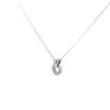 Ladies 14k white gold Diamond Channel set eternity circle necklace